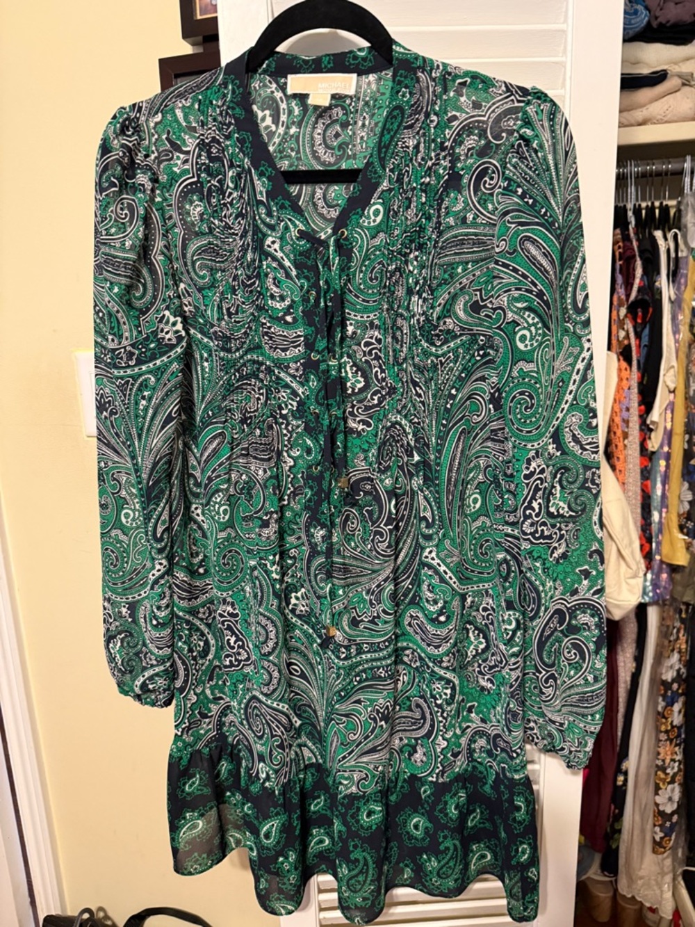Michael by Michael Kors Paisley Print Green Dress
